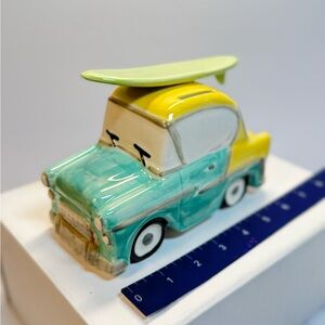 Vintage Piggy Bank Car with surfboard by Andrea By Sadek